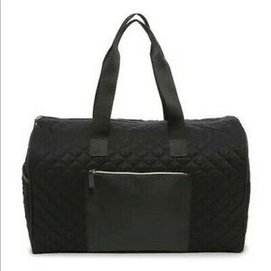 DSW Black Quilted Duffle Weekender Bag